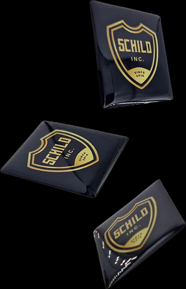 domed stickers — doming label met glanzende 3D-dome
